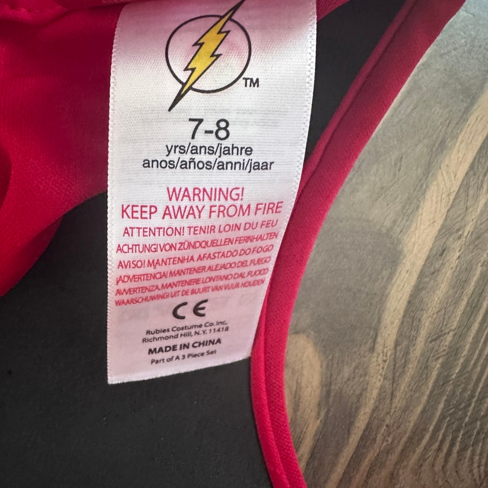 Flash Costume Boys 7/8 Rubies Muscle Suit DC Superhero Red - Picture 2 of 7